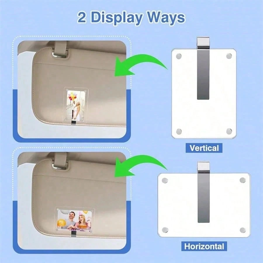 Vertical Sun Visor Photo Clip (Suitable For Film), Personalized DIY Photo, Car Decor, Couple Photo, Pet Memorial Photo Frame Clip