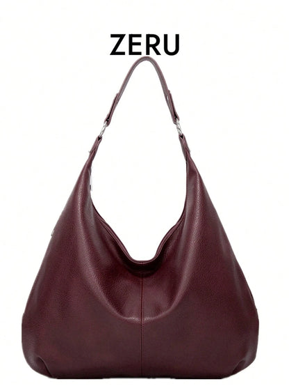 Vintage Tote Bag For Women, New Fashion Large Capacity Shoulder Handbag, Soft Leather Underarm Bag