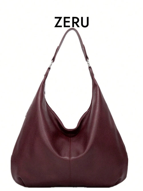 Vintage Tote Bag For Women, New Fashion Large Capacity Shoulder Handbag, Soft Leather Underarm Bag