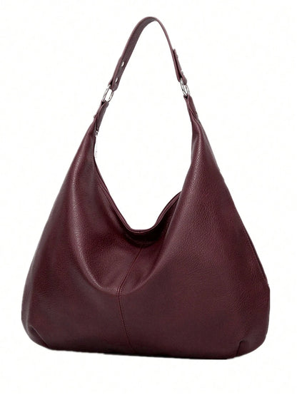 Vintage Tote Bag For Women, New Fashion Large Capacity Shoulder Handbag, Soft Leather Underarm Bag