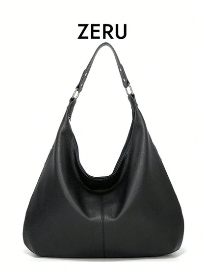 Vintage Tote Bag For Women, New Fashion Large Capacity Shoulder Handbag, Soft Leather Underarm Bag