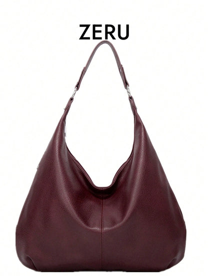 Vintage Tote Bag For Women, New Fashion Large Capacity Shoulder Handbag, Soft Leather Underarm Bag