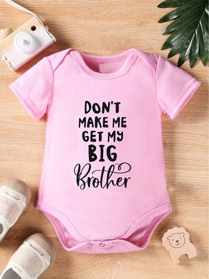 Vintaside Kids Baby Girl Casual Flower & Letter Slogan Printed Triangle Bodysuit With Short Sleeves
