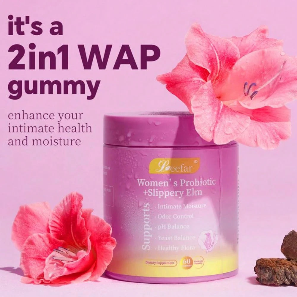 VPOAJ LEEFAR Her Juicy Feminine Probiotics Gummies- All In One Solution With Slippery Elm And Prebiotics&Lactobacillus Probiotic Blend For Women's PH Balance And Dryness- Hawaiian Pineapple Gummies 6
