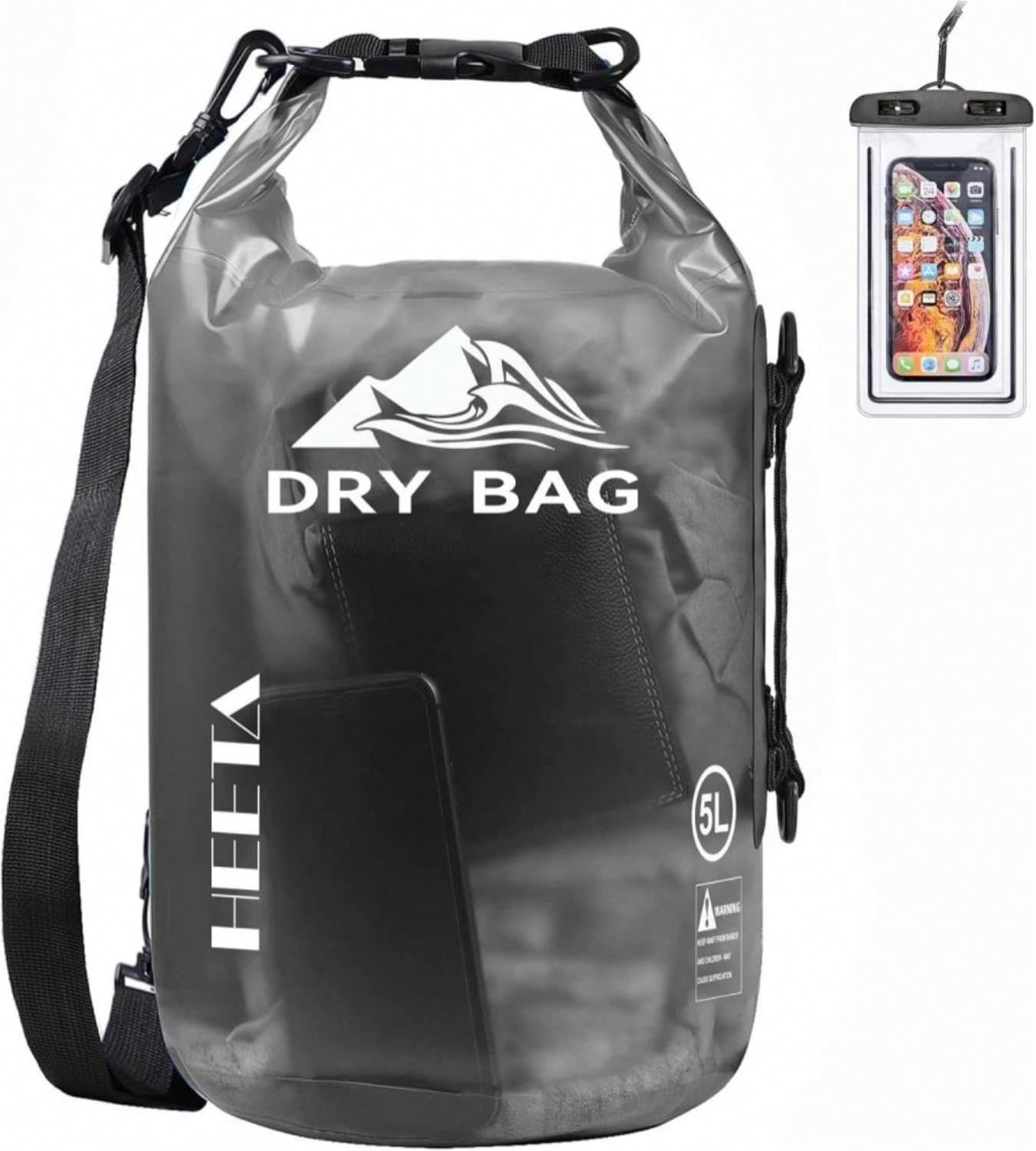 VZZNN Set Of 3 Waterproof Dry Bag- 20L Lightweight Dry Sack With Waterproof Waist Pouch &Amp; Phone Case, Dry Storage Bag Backpack For Kayaking, Beach, Surfing, Swimming And Beach,Green