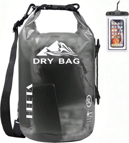 VZZNN Set Of 3 Waterproof Dry Bag- 20L Lightweight Dry Sack With Waterproof Waist Pouch &Amp; Phone Case, Dry Storage Bag Backpack For Kayaking, Beach, Surfing, Swimming And Beach,Green