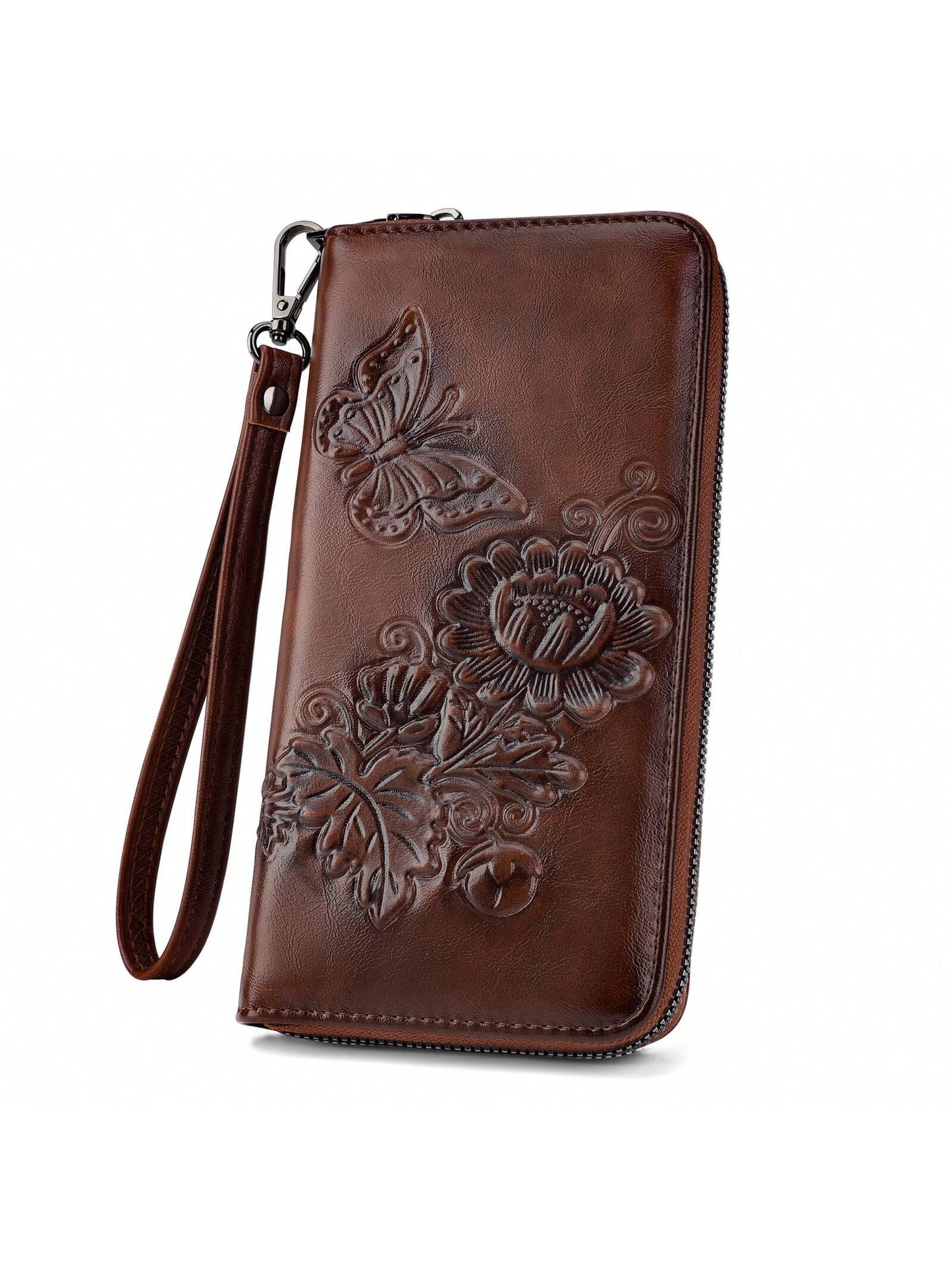 Wallet Women Large Capacity Clutch Purse Ultra Slim Womens Wallet RFID Blocking Long Ladies Wallet Rose