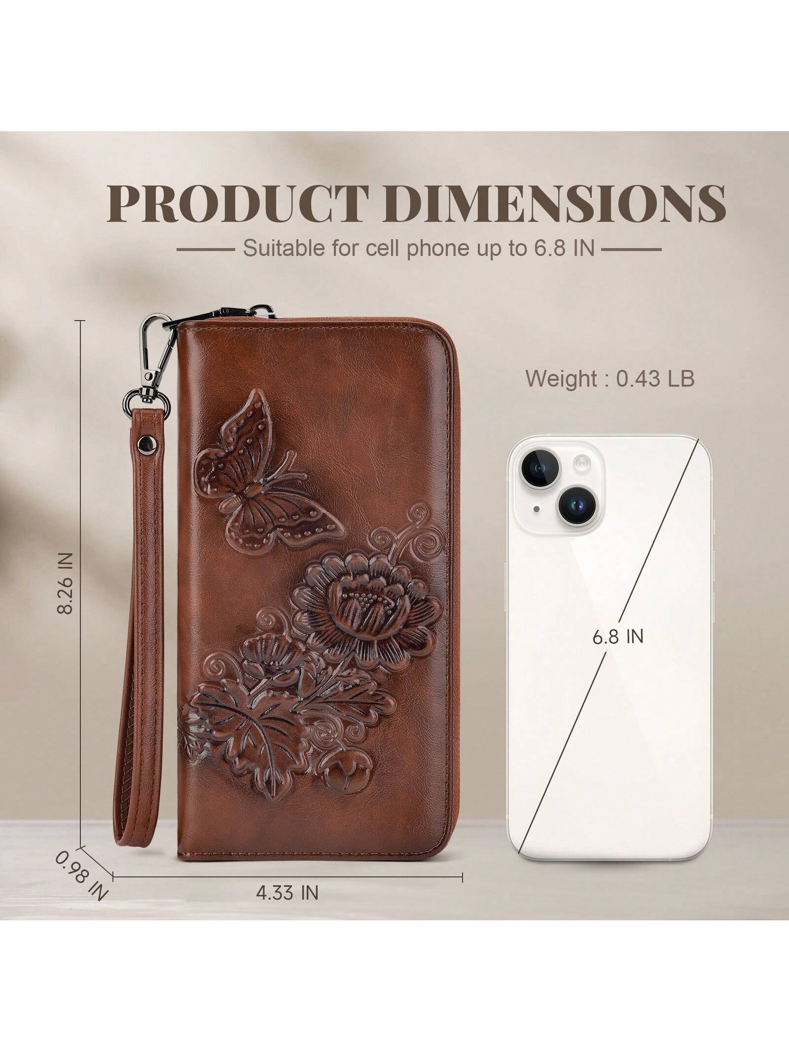 Wallet Women Large Capacity Clutch Purse Ultra Slim Womens Wallet RFID Blocking Long Ladies Wallet Rose