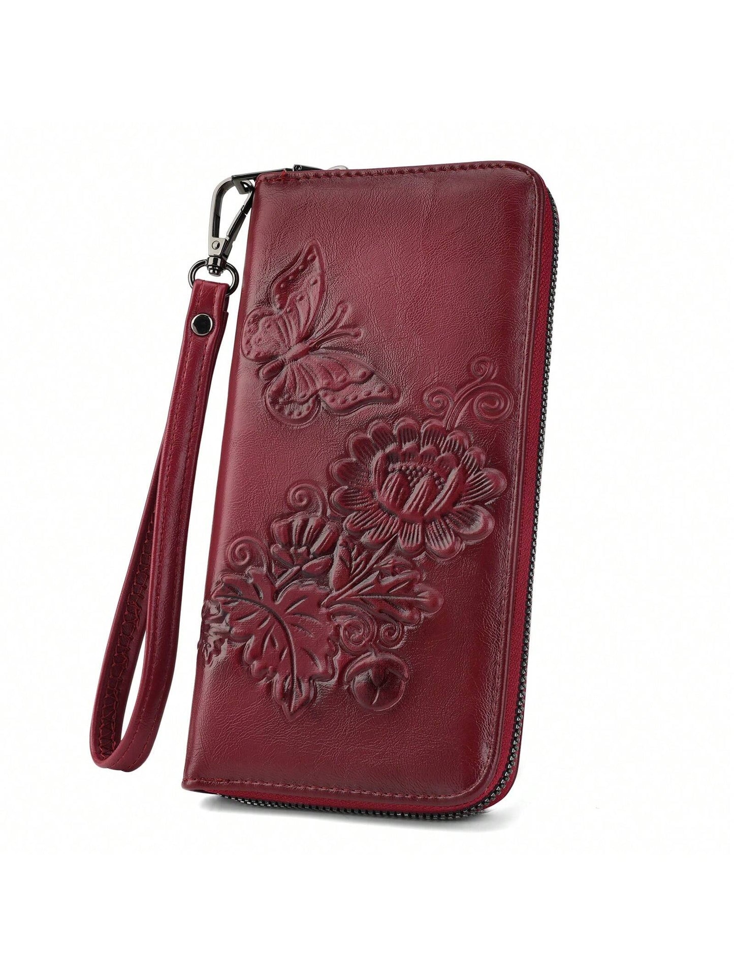 Wallet Women Large Capacity Clutch Purse Ultra Slim Womens Wallet RFID Blocking Long Ladies Wallet Rose