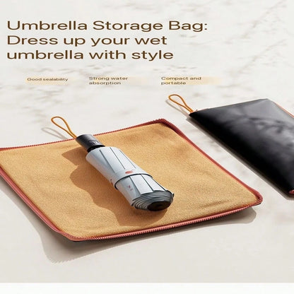 Waterproof Umbrella Storage Bag, Quick-Dry Absorbent, Multi-Function Hanging Bag, Foldable Rain & Sun Umbrella, Compact Lightweight Multi-Function Absorbent Umbrella Bag, Rainproof Moisture-Absorbing