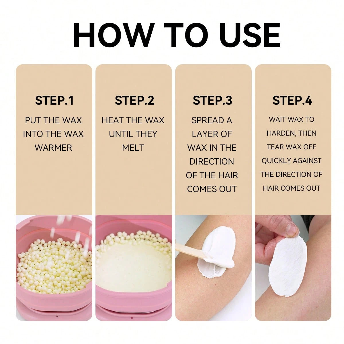 WAXKISS 300g Premium Hard Wax Beads For All Hair Types – Painless Hair Removal, Ideal For Sensitive Skin, Bikini, Face, Eyebrows & Underarms, At-Home Waxing