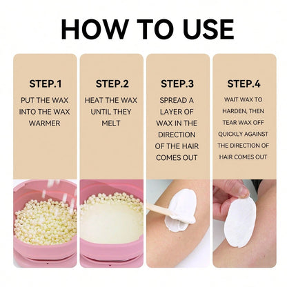 WAXKISS 300g Premium Hard Wax Beads For All Hair Types – Painless Hair Removal, Ideal For Sensitive Skin, Bikini, Face, Eyebrows & Underarms, At-Home Waxing