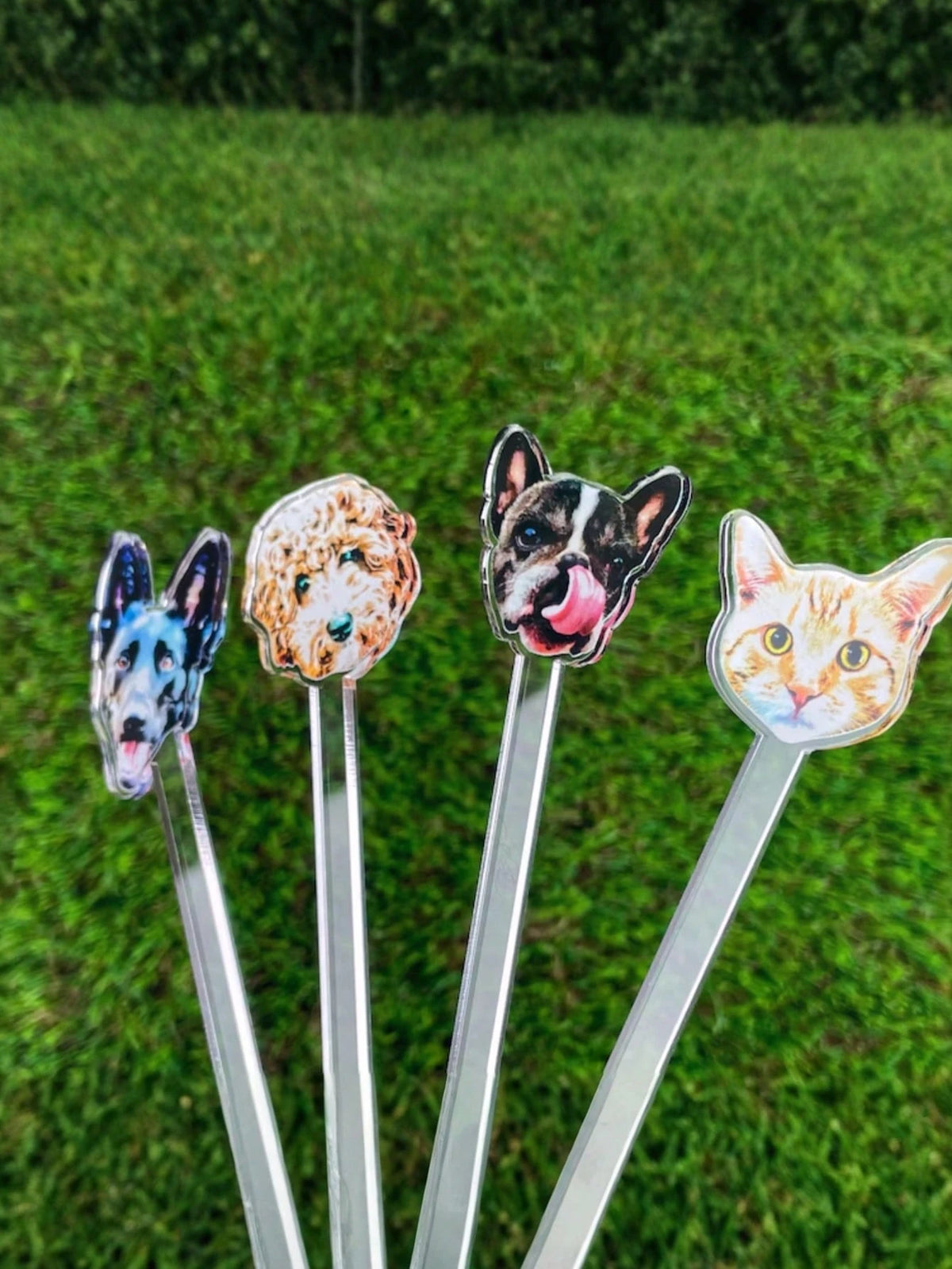 Wedding Pet Stir Sticks| Double-Sided Dog Stir Sticks| Acrylic Cocktail Stir Sticks| Wedding Stir Sticks| Stir Sticks| Reusable/Customizable Photo