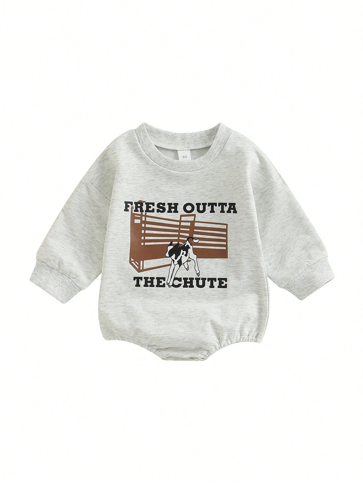 Western Baby Boy Girls Clothes Newborn Infant Cow Print Sweatshirt Romper Oversized Long Sleeve Bodysuit Fall Outfit