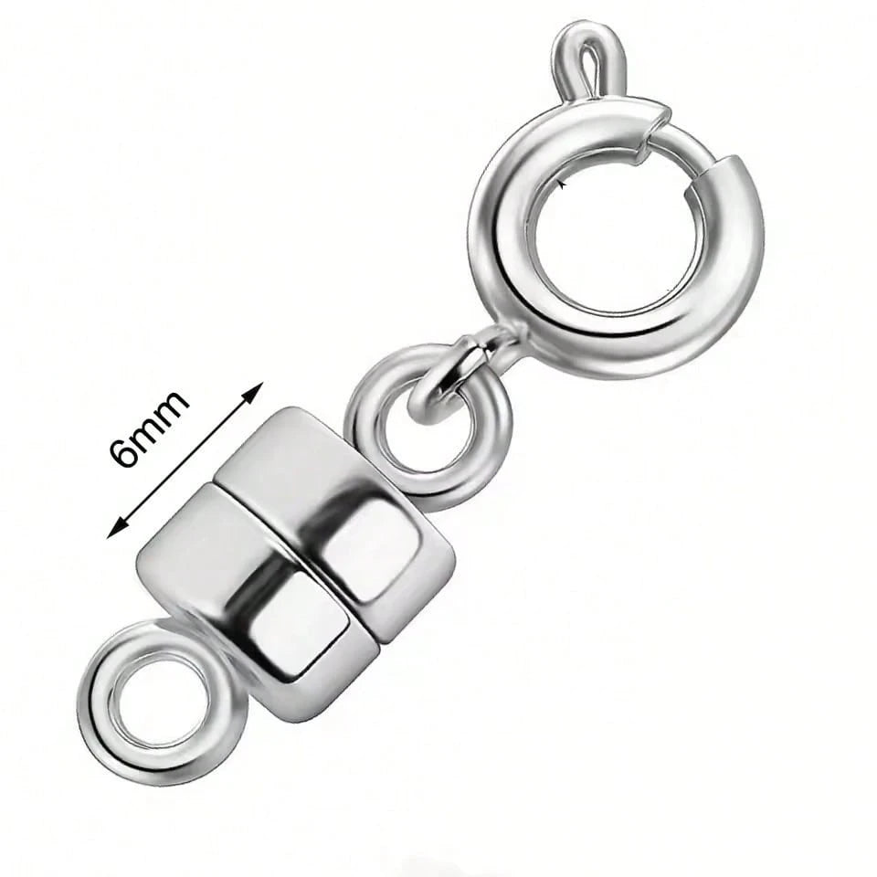 WGRXIRANYKM Double Magnetic Necklace Clasps Closures Golden And Silvery Plated Jewelry Clasps Converters Necklace Extenders For NecklacesJewelry Making Findings