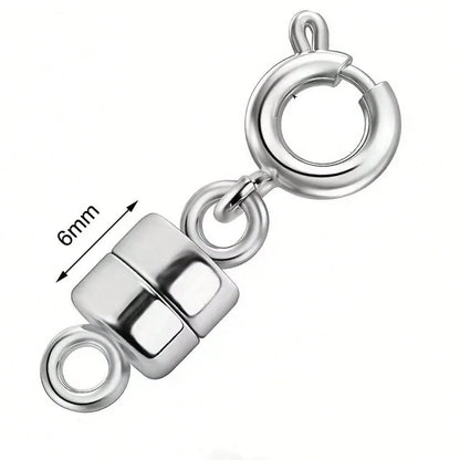 WGRXIRANYKM Double Magnetic Necklace Clasps Closures Golden And Silvery Plated Jewelry Clasps Converters Necklace Extenders For NecklacesJewelry Making Findings