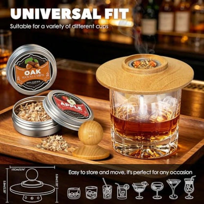Whiskey Er Kit With Torch Lighter, 4 Flavor Wood Chips + 2pcs Mesh Filter Bowls, Cocktails Er Infuser Kit, Old Fashioned Bourbon Drink Er Set, Gift For Dad Men Cocktail Lovers No Gas