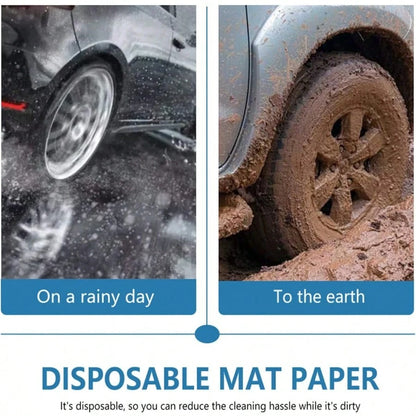 White Car Paper Floor Mats: Disposable Floor Cars Auto Vehicles Automotive Mat Covers Protector Detailing Detail Wash Temporary 16x20inch 100 Gift