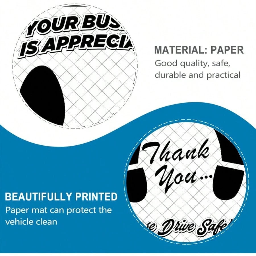 White Car Paper Floor Mats: Disposable Floor Cars Auto Vehicles Automotive Mat Covers Protector Detailing Detail Wash Temporary 16x20inch 100 Gift