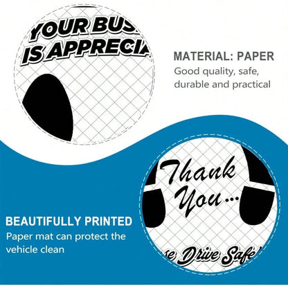 White Car Paper Floor Mats: Disposable Floor Cars Auto Vehicles Automotive Mat Covers Protector Detailing Detail Wash Temporary 16x20inch 100 Gift