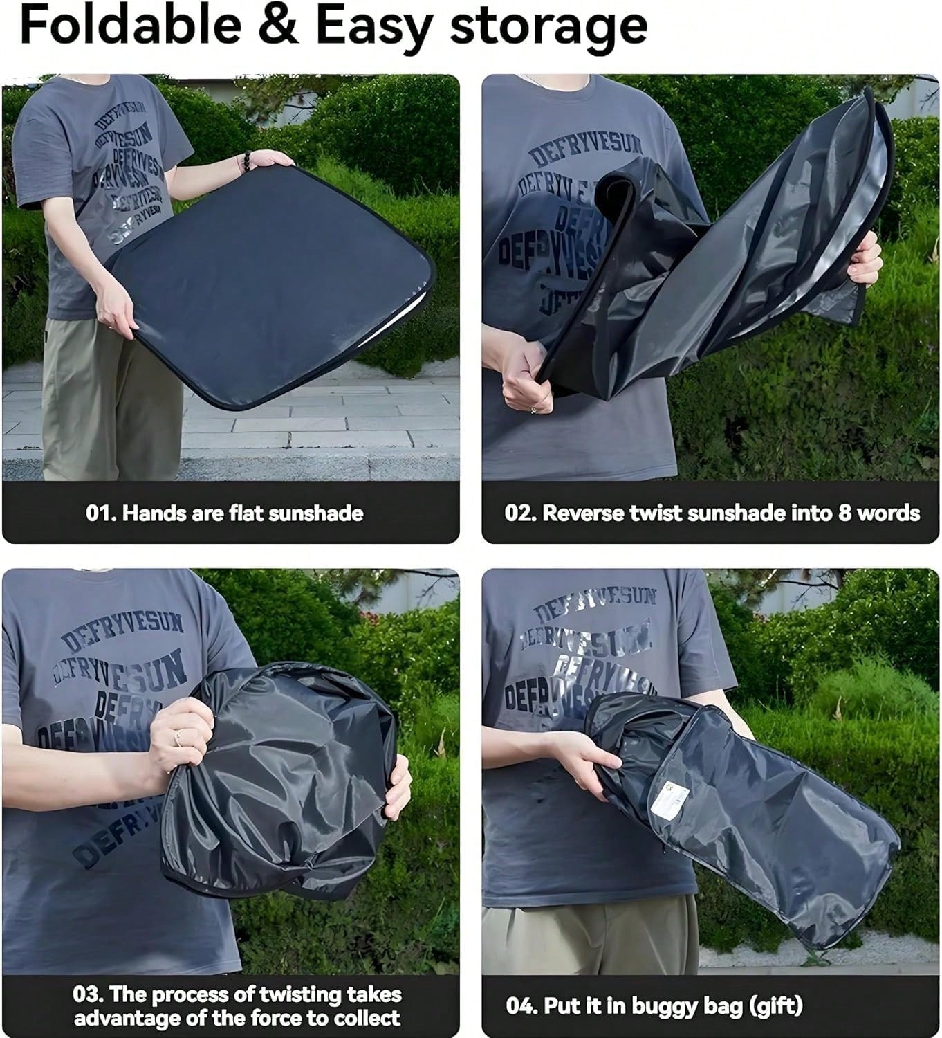 Windshield Sun Shade- Foldable Windshield Cover Sun Shade For Prius Accessories Protect Car From Sun Rays Overlapping UV Reflective Window Sunshade