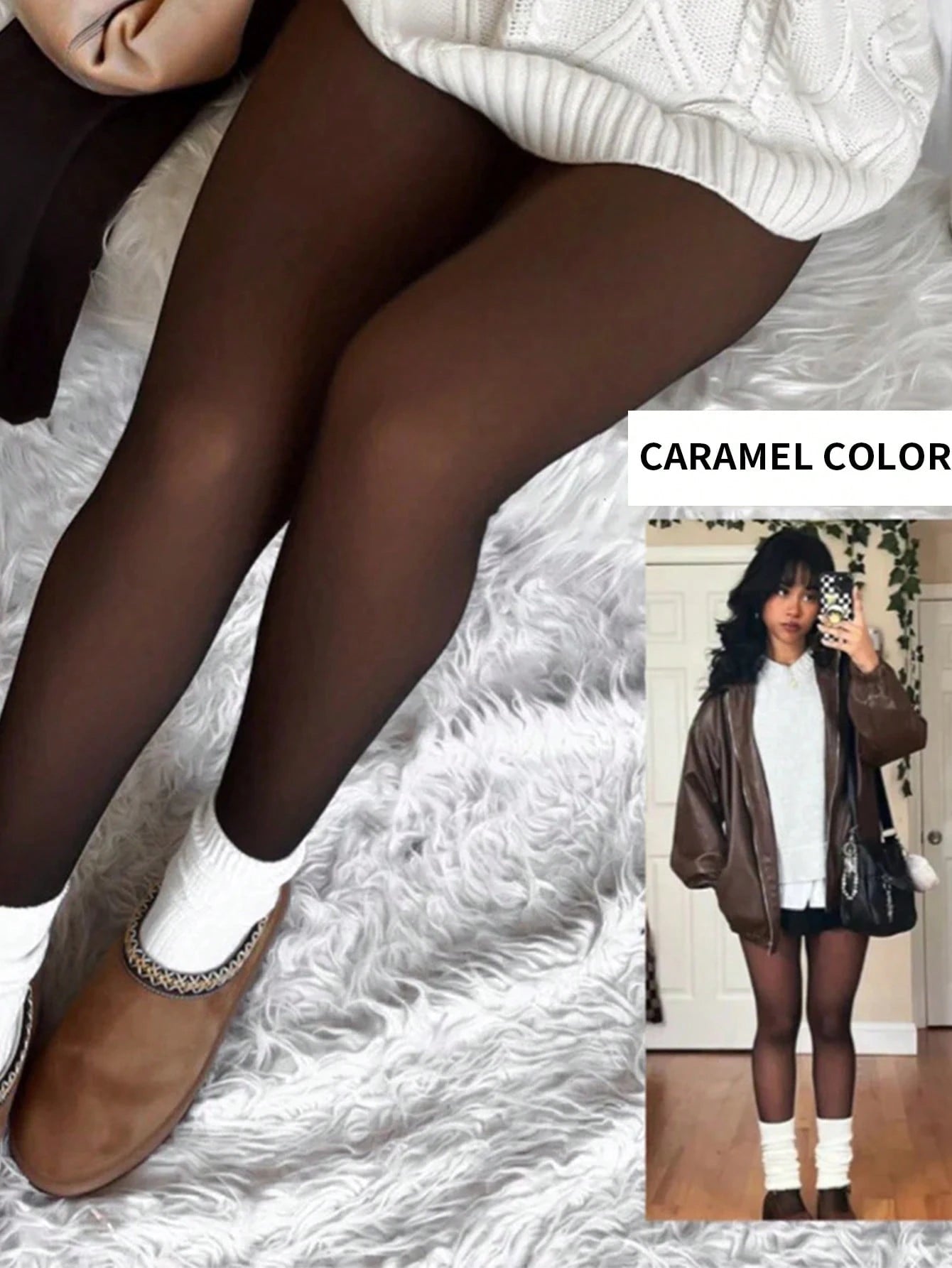 Woman Thermal Tights Sexy Translucent Fleece Leggings Pantyhose Slim Winter Warm Thick Velvet Stockings Female Streetwear Pants