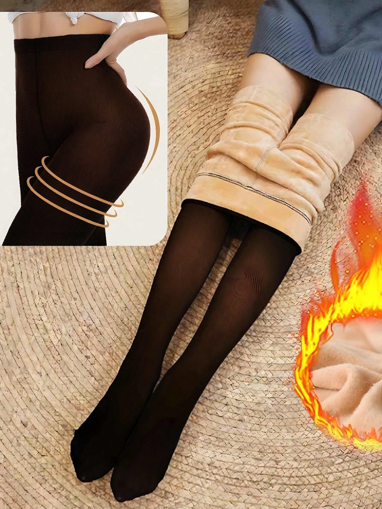 Woman Thermal Tights Sexy Translucent Fleece Leggings Pantyhose Slim Winter Warm Thick Velvet Stockings Female Streetwear Pants
