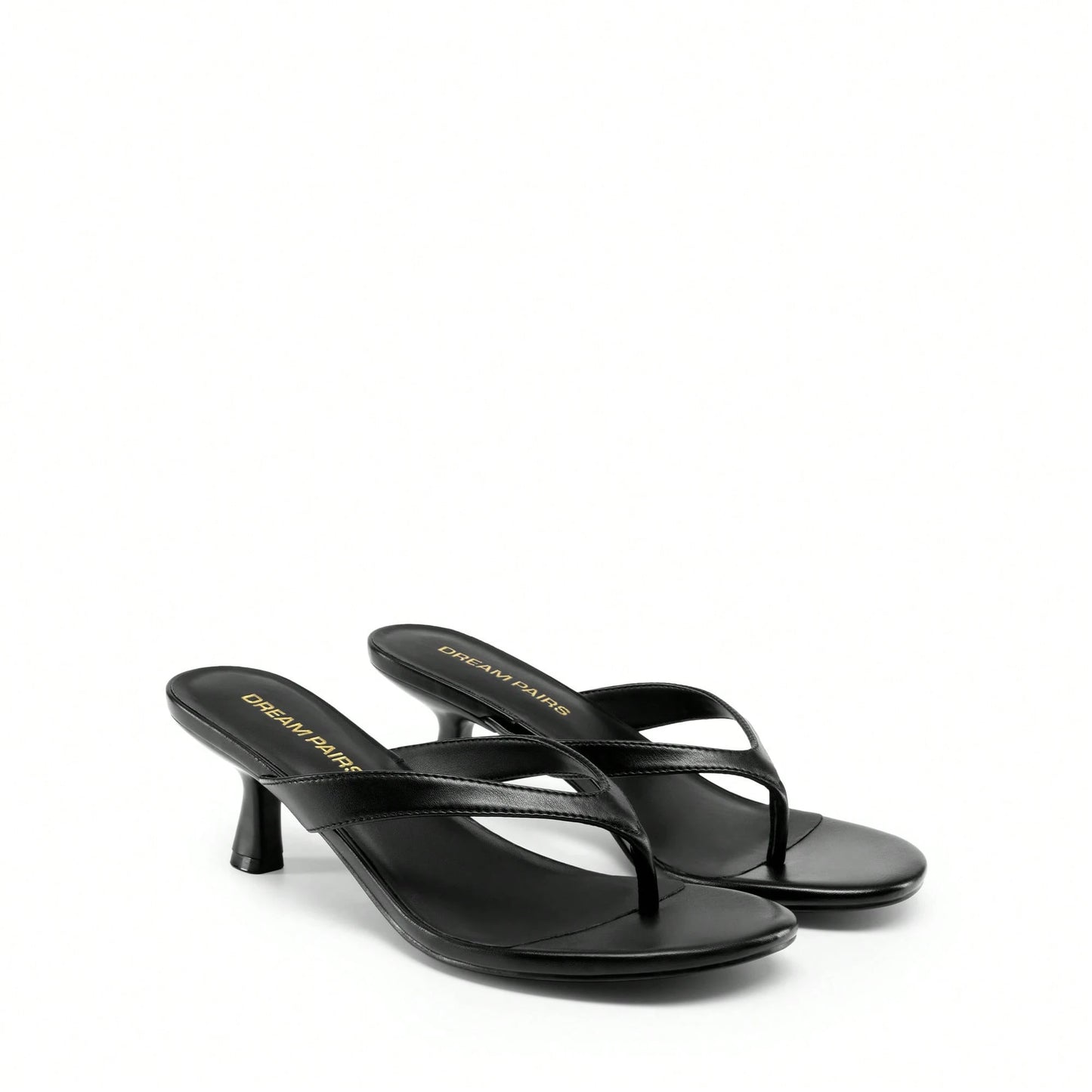 Women Kitten Heel Thong Heeled Sandals Comfortable Open Toe Slip On Summer Sandals