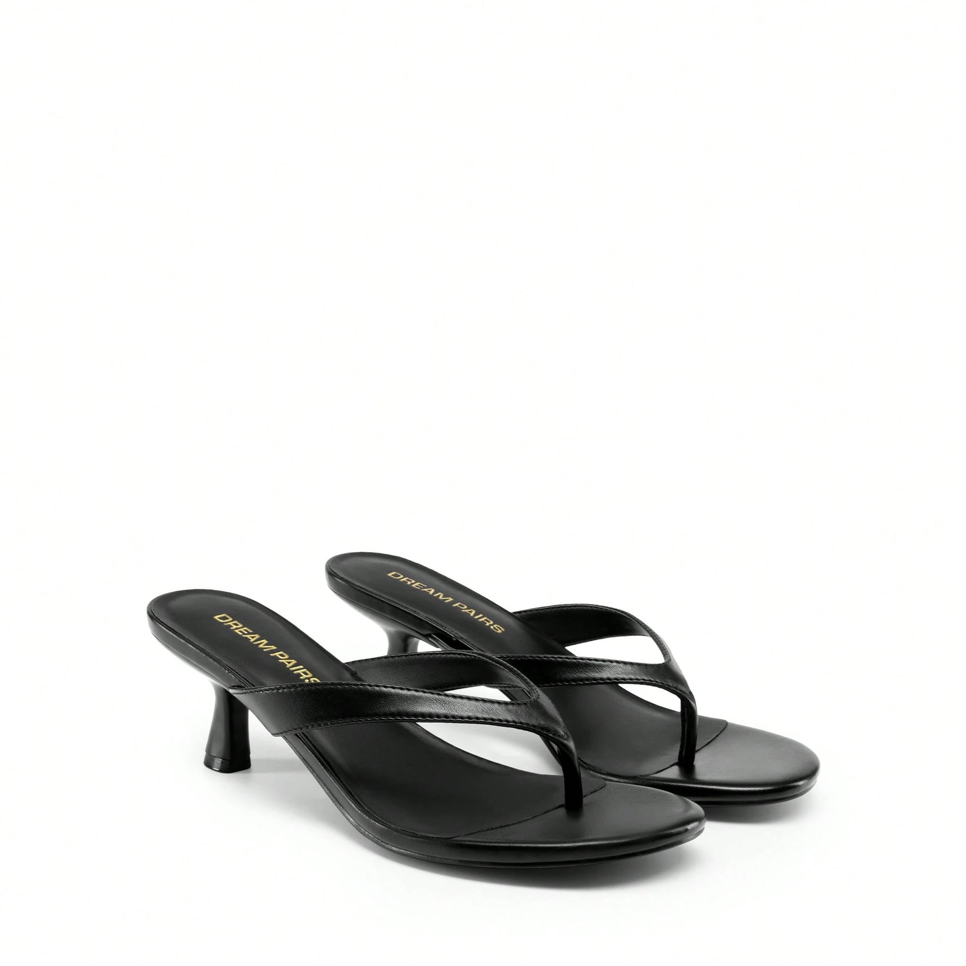 Women Kitten Heel Thong Heeled Sandals Comfortable Open Toe Slip On Summer Sandals