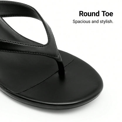 Women Kitten Heel Thong Heeled Sandals Comfortable Open Toe Slip On Summer Sandals