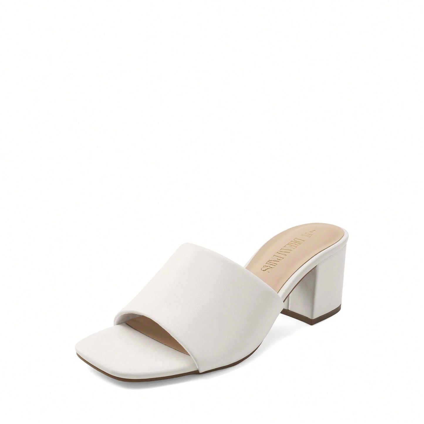Women Minimalist Chunky Heeled Mule Sandals, Comfortable Slip On Square Open Toe Summer Sandals