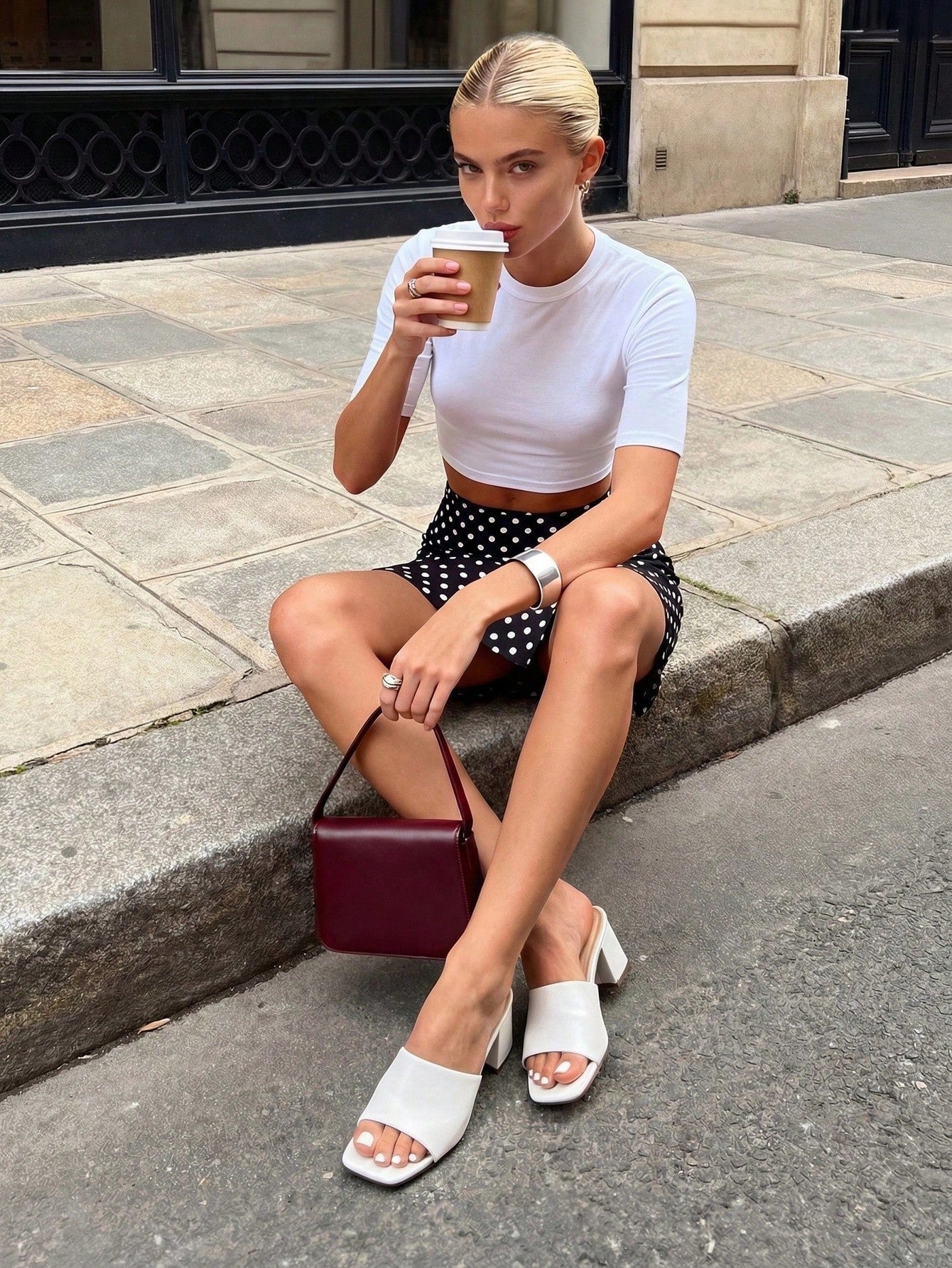 Women Minimalist Chunky Heeled Mule Sandals, Comfortable Slip On Square Open Toe Summer Sandals