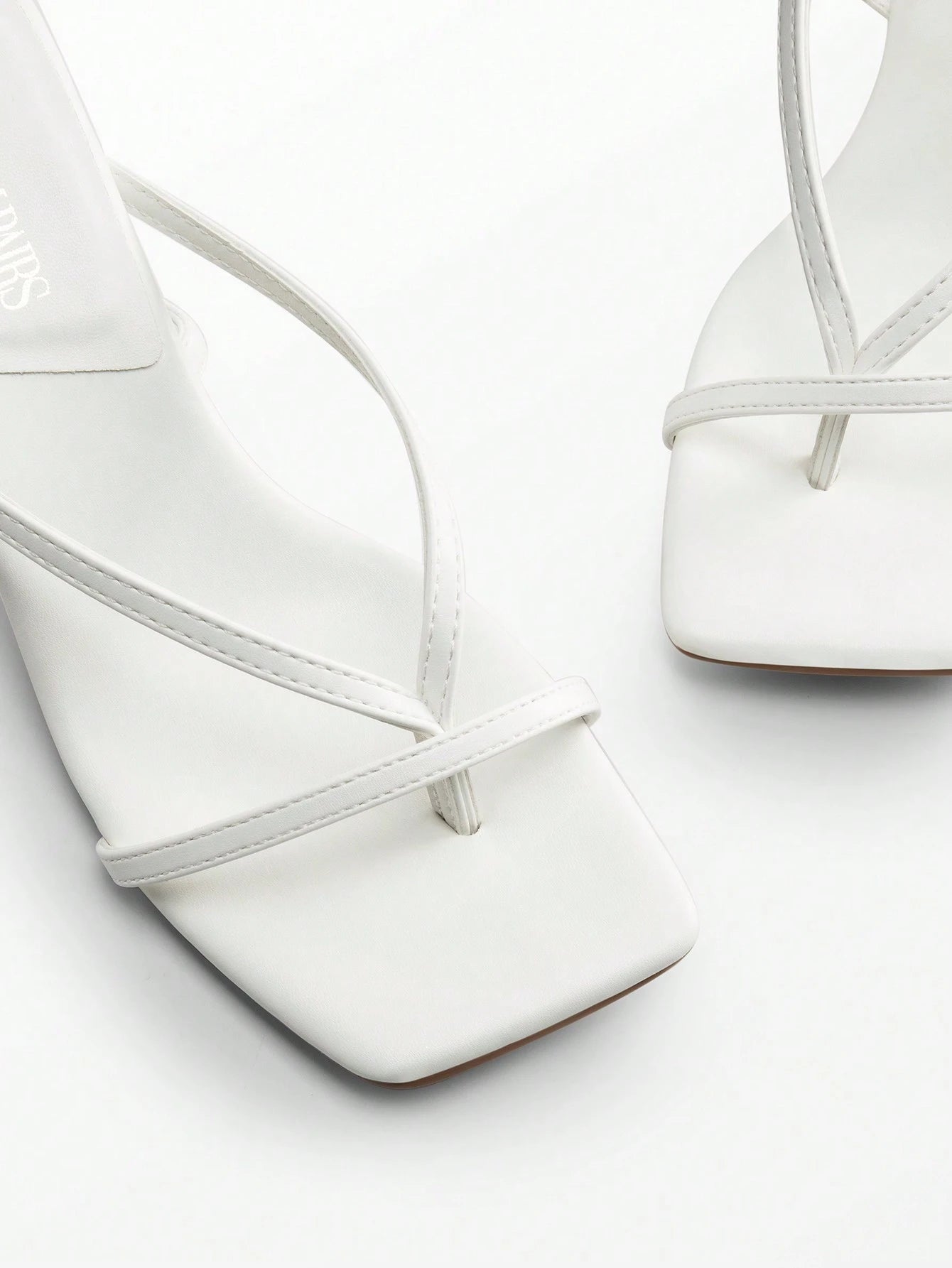 Women Minimalist Low Kitten Heeled Ankle Strap Thong Sandals, Sexy Square Toe Fashion Heeled Sandals