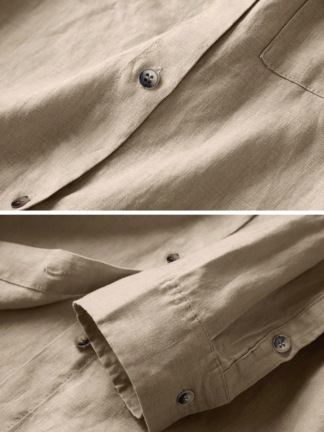 Women's Casual/Office Linen Blended Solid Color Front Button Pocket Front Short Back Long Loose Long Sleeve Shirt Spring