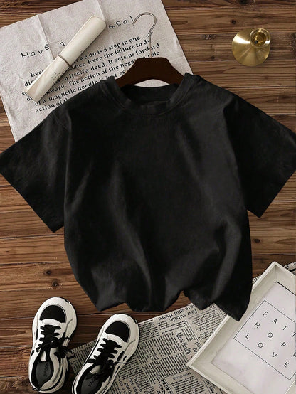Women's Casual Slogan & Car Print Short Sleeve Round Neck T-Shirt Black Summer
