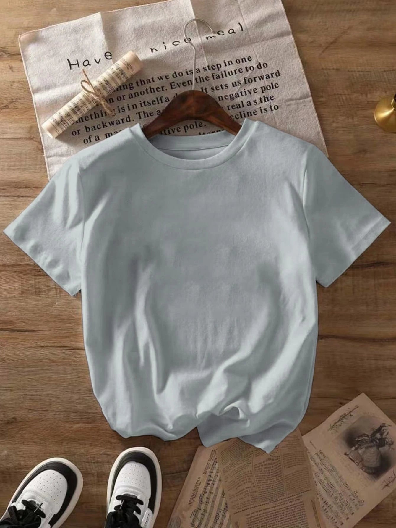 Women's Casual Slogan & Car Print Short Sleeve Round Neck T-Shirt Black Summer