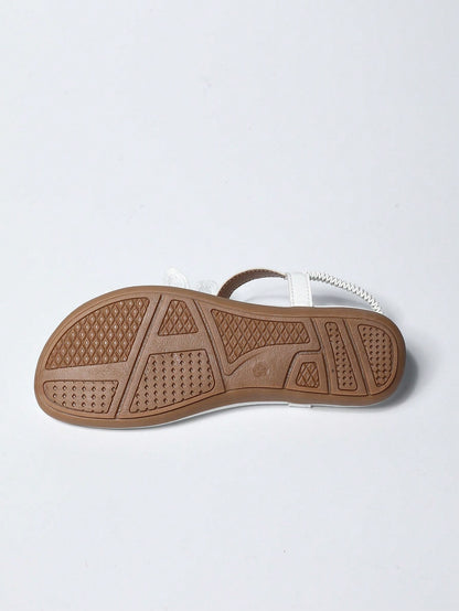 Women's Elegant Floral Decor Shoes, Cute Open Toe Design, Summer Fairy Tale Style Vacation Sandals. Runs Small One Size