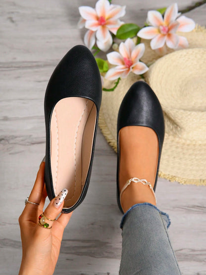 Women's Fashion Elegant Office Loafers, Spring/Autumn New Soft Bottom Comfortable Mother Shoes, French Elegant Flat Shoes, Korean Stylish Shoes, Odor-Resistant Anti-Slip, Suitable For Travel, Party, O