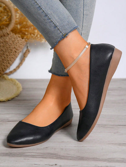 Women's Fashion Elegant Office Loafers, Spring/Autumn New Soft Bottom Comfortable Mother Shoes, French Elegant Flat Shoes, Korean Stylish Shoes, Odor-Resistant Anti-Slip, Suitable For Travel, Party, O