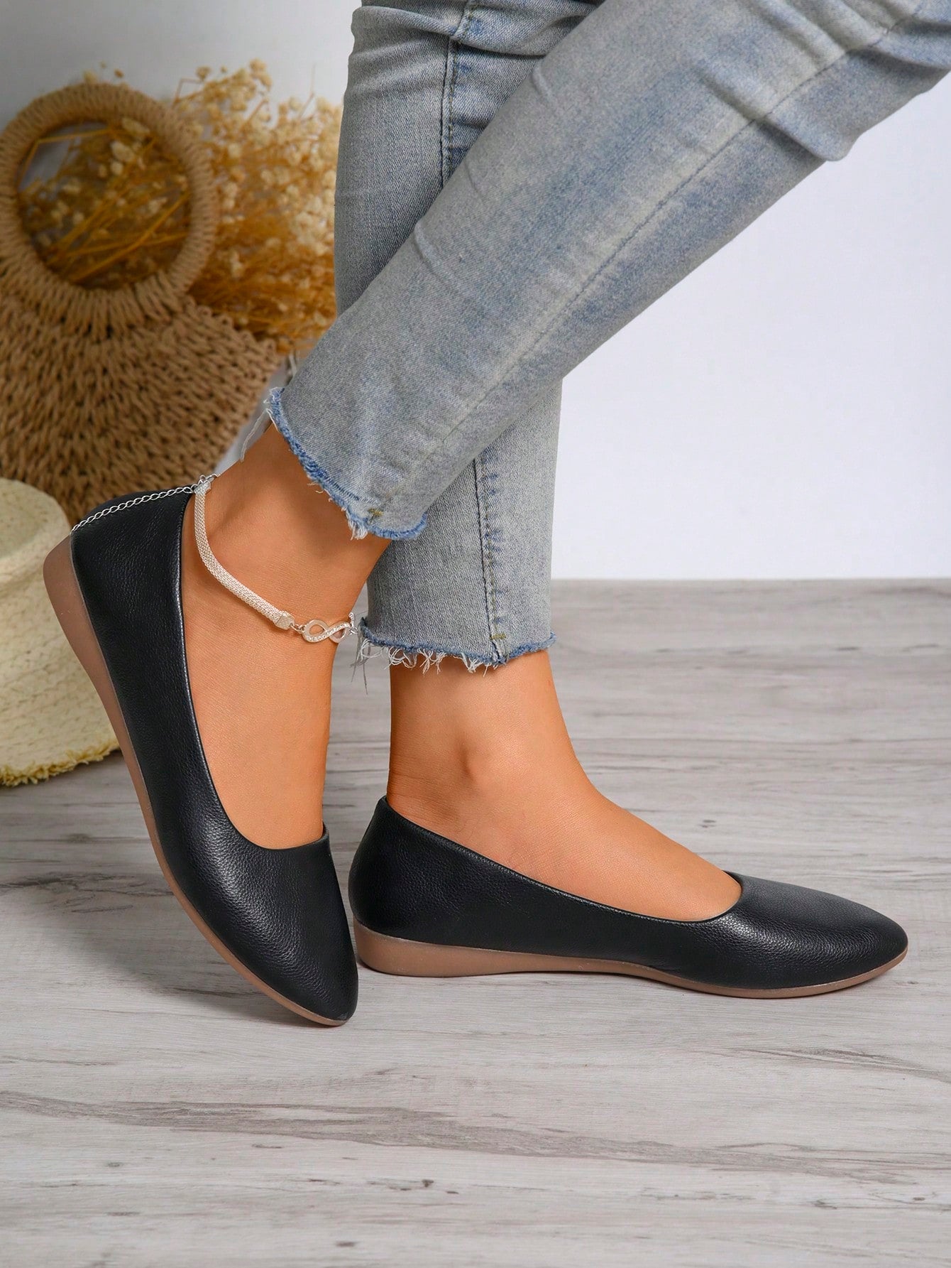 Women's Fashion Elegant Office Loafers, Spring/Autumn New Soft Bottom Comfortable Mother Shoes, French Elegant Flat Shoes, Korean Stylish Shoes, Odor-Resistant Anti-Slip, Suitable For Travel, Party, O