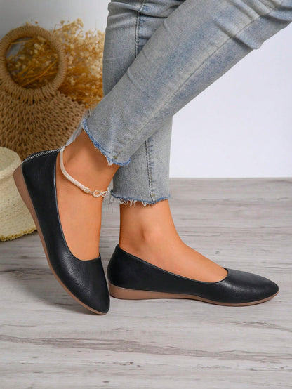 Women's Fashion Elegant Office Loafers, Spring/Autumn New Soft Bottom Comfortable Mother Shoes, French Elegant Flat Shoes, Korean Stylish Shoes, Odor-Resistant Anti-Slip, Suitable For Travel, Party, O