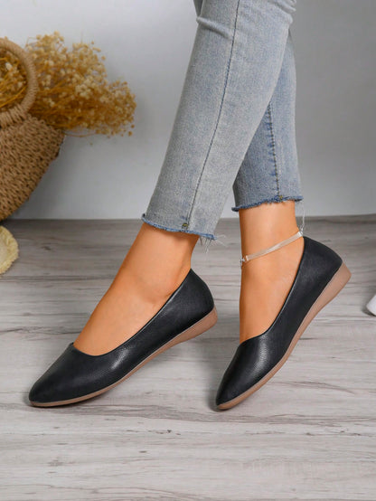 Women's Fashion Elegant Office Loafers, Spring/Autumn New Soft Bottom Comfortable Mother Shoes, French Elegant Flat Shoes, Korean Stylish Shoes, Odor-Resistant Anti-Slip, Suitable For Travel, Party, O
