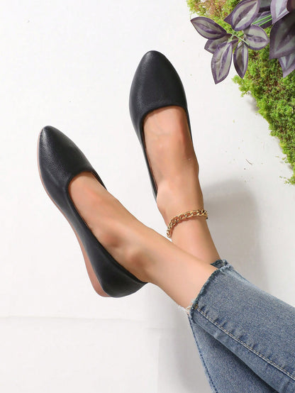 Women's Fashion Elegant Office Loafers, Spring/Autumn New Soft Bottom Comfortable Mother Shoes, French Elegant Flat Shoes, Korean Stylish Shoes, Odor-Resistant Anti-Slip, Suitable For Travel, Party, O