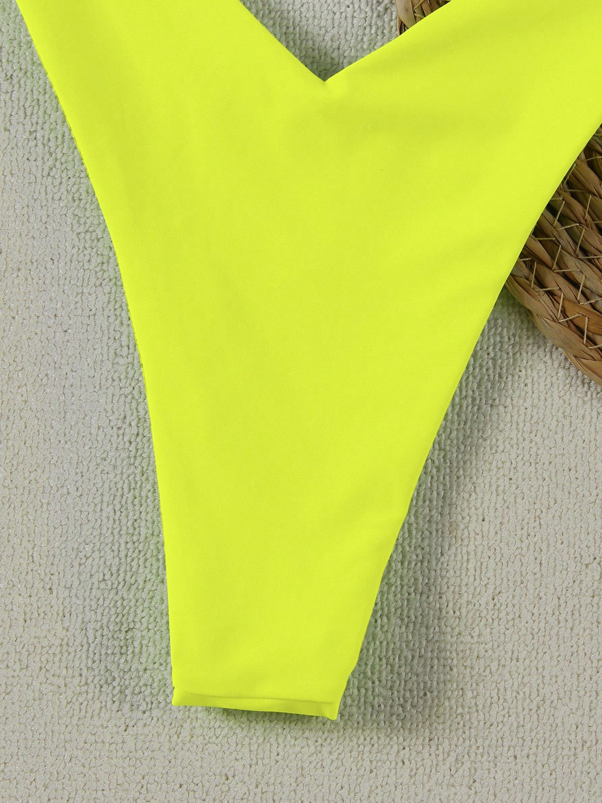 Women's Fashionable Elegant Bright Yellow Floral Decor Sexy Halter Casual Bikini Set Set, Suitable For Beach, Party, Gathering Vacation Summer