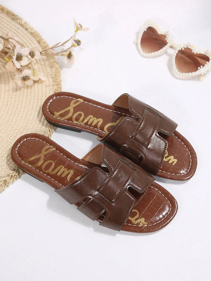 Women's Flat Mule Sandals, Open Toe Lightweight Luxury Slippers, Fashion Korean Style French Chic, Suitable For Dresses, Outdoor, Beach,Summer Shoes