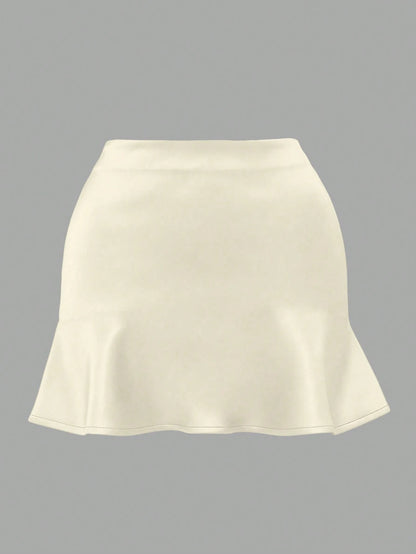 Women's High Waist Elastic Satin A-Line Mini Skirt, Elegant Classic Soft Comfortable Summer Party Skirt