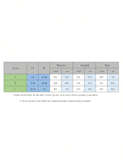 Women's High Waisted Swim Shorts Solid Color Slim Fit Swimsuit Bottoms For Beach Pool Vacations