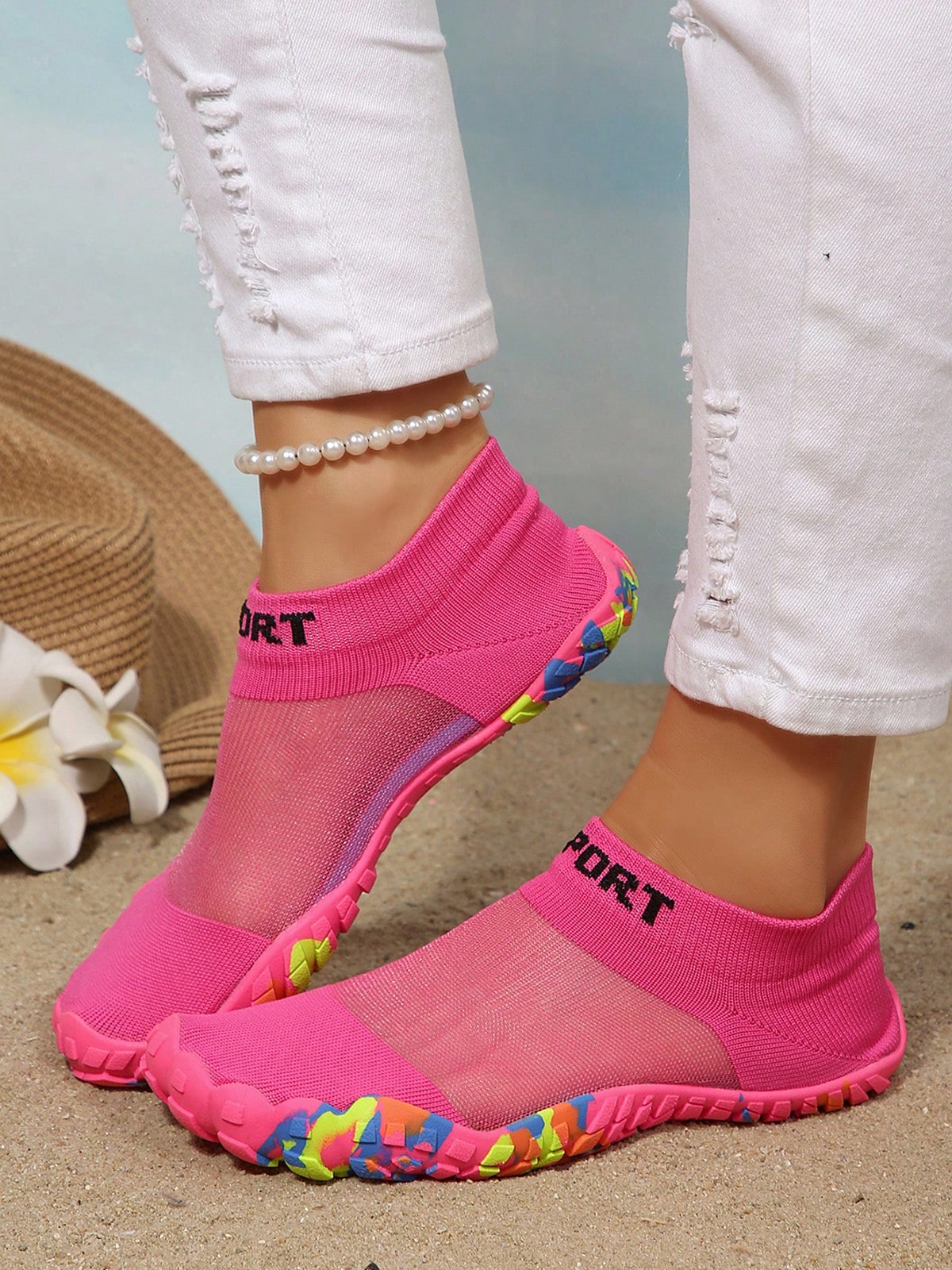 Women's Lightweight Beach Shoes Quick Dry Water Shoes Barefoot Aqua Socks For Swimming Pool Beach Surfing Sock Shoes Sneakers, Travel