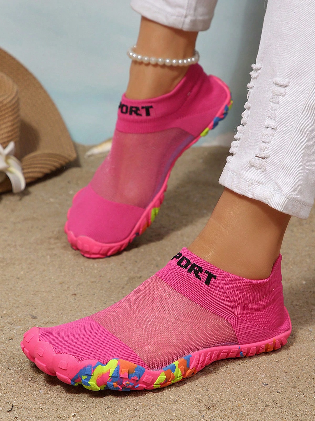 Women's Lightweight Beach Shoes Quick Dry Water Shoes Barefoot Aqua Socks For Swimming Pool Beach Surfing Sock Shoes Sneakers, Travel