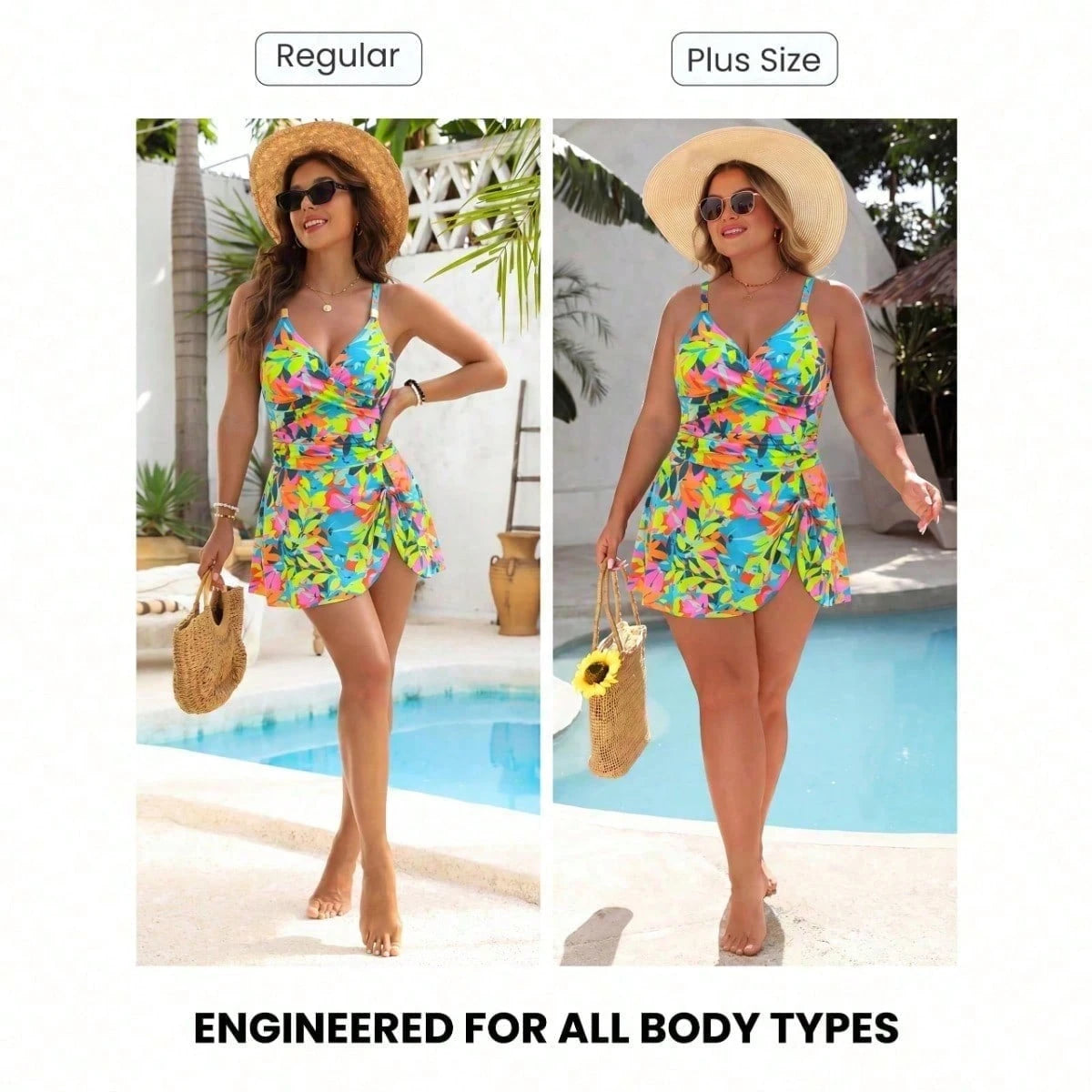 Women's One-Piece Swimsuit, Tummy Control, Metallic Tie, 2026 Swim Dress